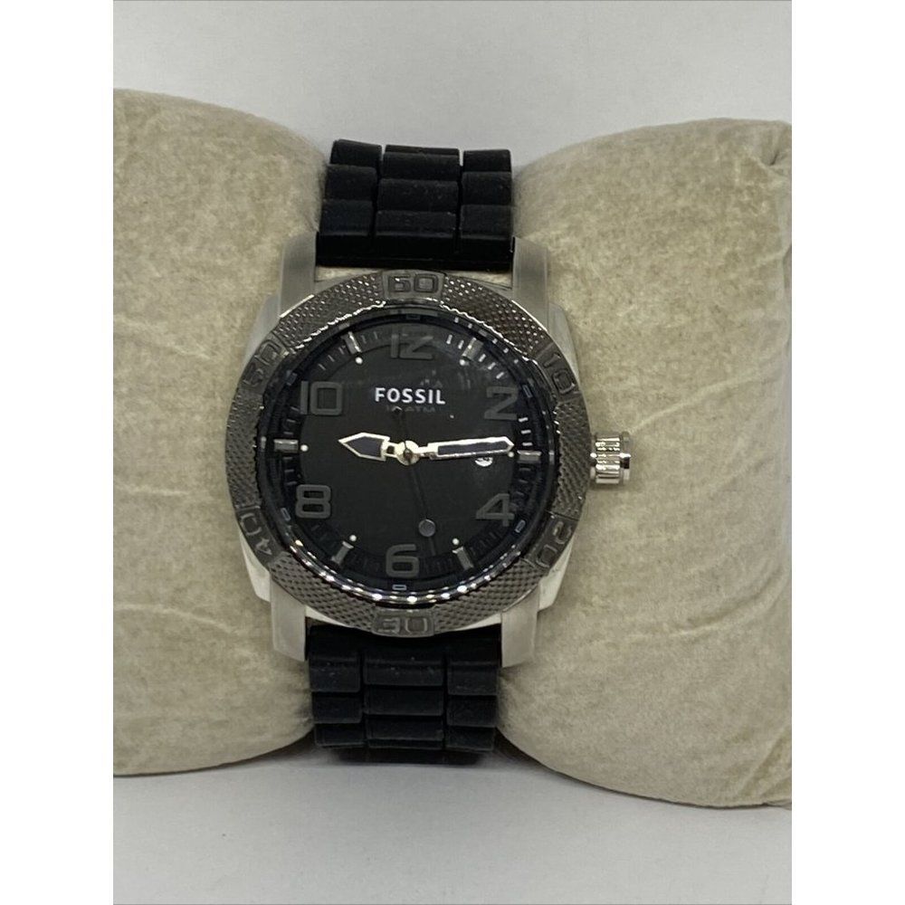Fossil PR5409 Men's Black Silicone Analog Black Di